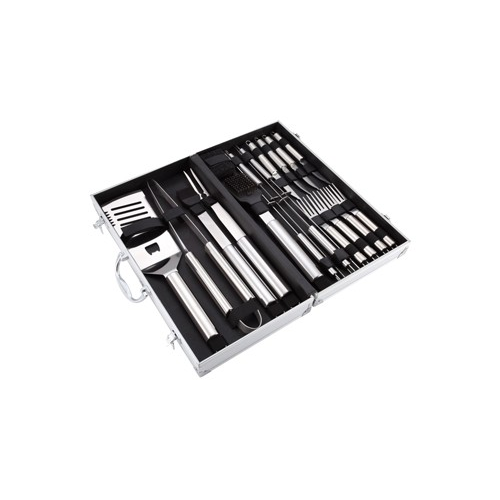 Valigetta attrezzi barbecue professionale 18 pz acciaio inox Valigetta attrezzi barbecue professionale 18 pz acciaio inox