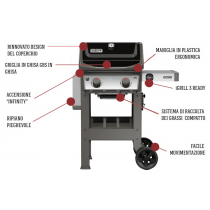 Weber barbecue a gas spirit original E-210 black nero nuovo modello Weber barbecue a gas spirit original E-210 black nero nuovo modello