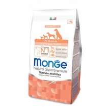 Crocchette per cani Monge puppy & junior salmone e riso 12 Kg Crocchette per cani Monge puppy & junior salmone e riso 12 Kg