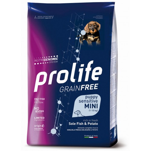 Prolife puppy mini grain free sensitive sole pesce e patate 2 Kg