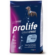 Crocchette per cani Prolife grain free sensitive sogliola e patate adult mini nutrigenomic 2 Kg
