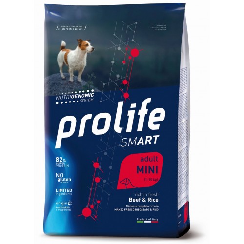 Prolife smart manzo fresco e riso adult mini nutrigenomic 2 Kg