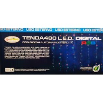 Tenda luminosa Lotti 480 LED multicolor luci di Natale 3,5 m Tenda luminosa Lotti 480 LED multicolor luci di Natale 3,5 m