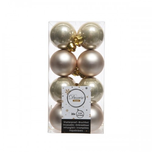 Palline di Natale Kaemingk 16 plain baubles perla