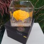 Rosa vera stabilizzata FlowerCube cubo 12x12 cm giallo