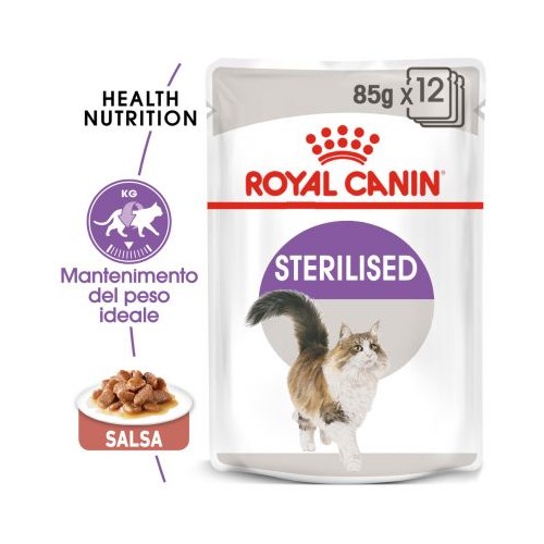 Cibo umido per gatti Royal Canin Sterilised in salsa 85 grammi confezione 12 pz.