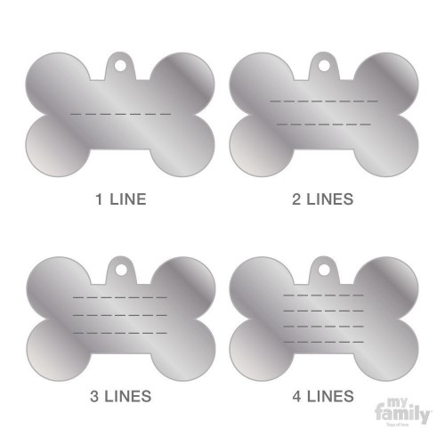 Medagliette per cani My Family Osso rosso in alluminio