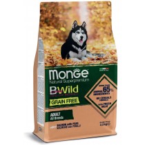 Crocchette per cani Monge grain free adult salmone e piselli 12 Kg Crocchette per cani Monge grain free adult salmone e piselli 12 Kg