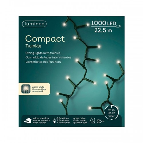 Luci di natale Kaemingk 1000 LED bianco caldo compact twinkle 22,5 m