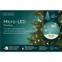 Luci di Natale a cascata Kaemingk 832 LED bianco caldo cavo argento 2.4 m