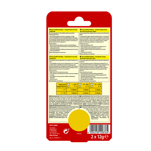 Mangime per pesci vacanza Tetra Goldfish Holiday 12 g x2 pz.