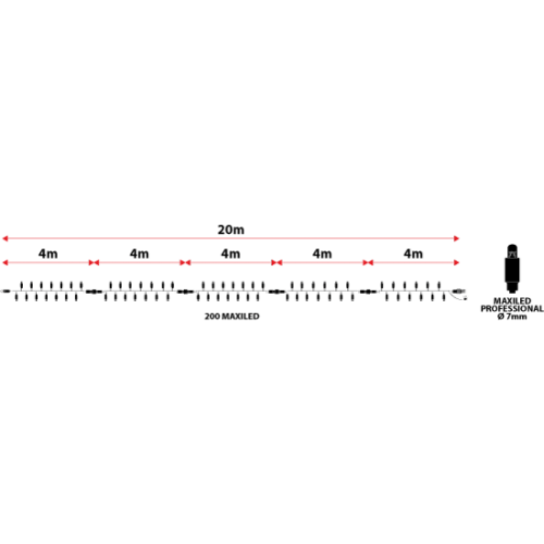 Luci di Natale Lotti 200 maxi LED bianco freddo 20 m