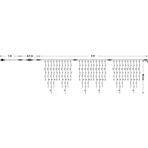 Tenda luci di Natale Lotti 228 maxi LED bianco caldo 3 m