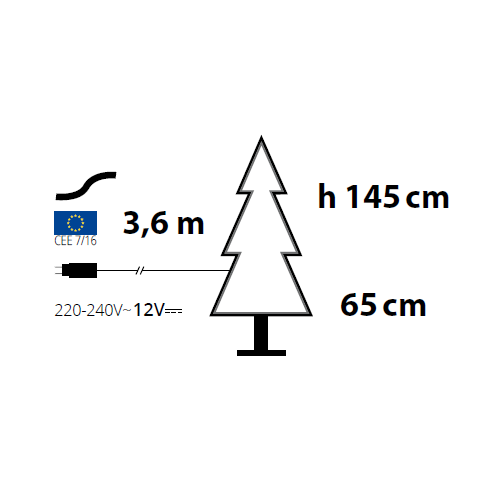 Albero di Natale legno Lotti abete con LED bianco caldo