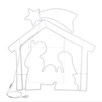 Led presepe Natale Lotti neon bianco caldo H 115 cm