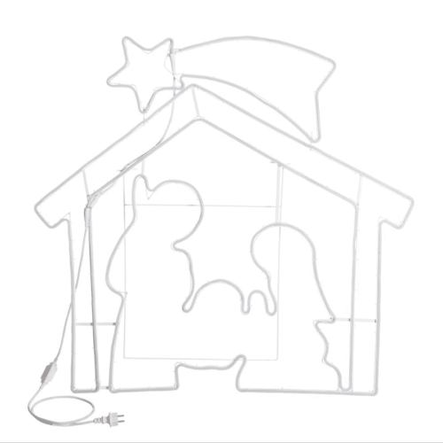 Led presepe Natale Lotti neon bianco caldo H 115 cm