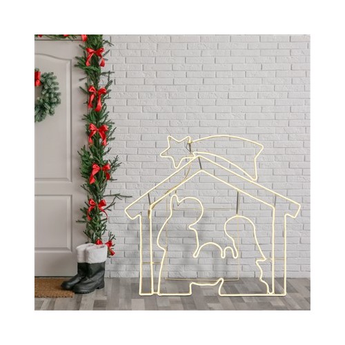 Led presepe Natale Lotti neon bianco caldo H 115 cm