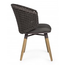 Sedia con cuscino ninfa dark Bizzotto 0660520 Sedia con cuscino ninfa dark Bizzotto 0660520