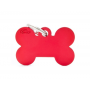 MY FAMILY - Basic Alluminio - Osso Grande Rosso - Medaglietta incisibile