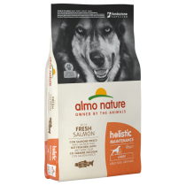 Crocchette per cani Almo nature holistic large adult salmone e riso 12 kg