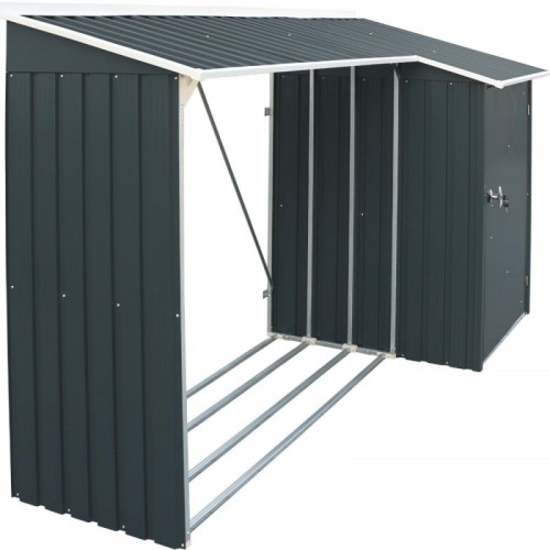 Legnaia in metallo con ripostiglio Wood Storage 8'x3' Combo Duramax Ezooza