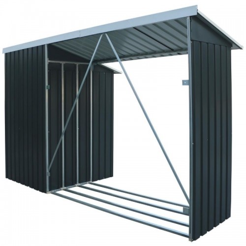 Legnaia in metallo con ripostiglio Wood Storage 8'x3' Combo Duramax Ezooza