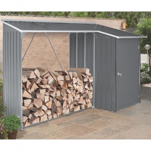 Legnaia in metallo con ripostiglio Wood Storage 8'x3' Combo Duramax Ezooza
