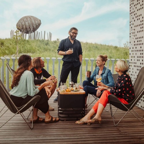 Copertura di bamboo per braciere da esterno Cube by Höfats Ezooza