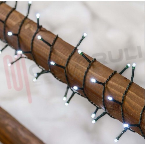Luci di Natale Lotti 240 LED bianco freddo 9.6 m cavo verde