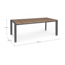 Tavolo Elias 198x100 Bizzotto 0662174 Tavolo Elias 198x100 Bizzotto 0662174