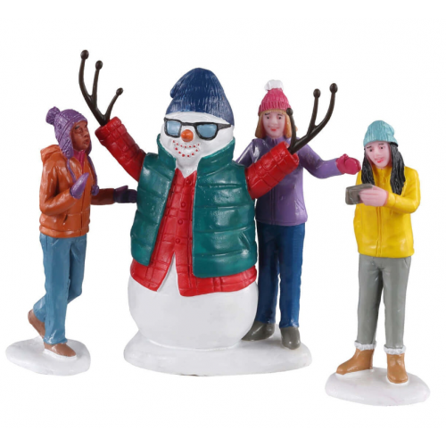 Lemax Snowman selfie villaggio di Natale