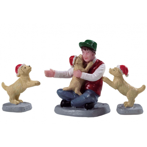 Lemax new puppies villaggio di Natale set 3 pezzi