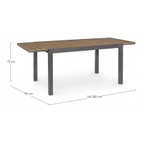Tavolo allungabile Elias 140-200x90 Bizzotto 0662179 Tavolo allungabile Elias 140-200x90 Bizzotto 0662179