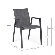 Sedia con braccioli Odeon Bizzotto 0663036 Sedia con braccioli Odeon Bizzotto 0663036
