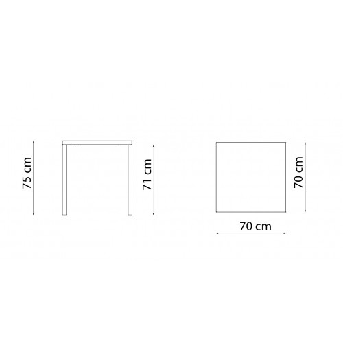 Tavolo da esterno Vermobil Quatris 70x70 in metallo