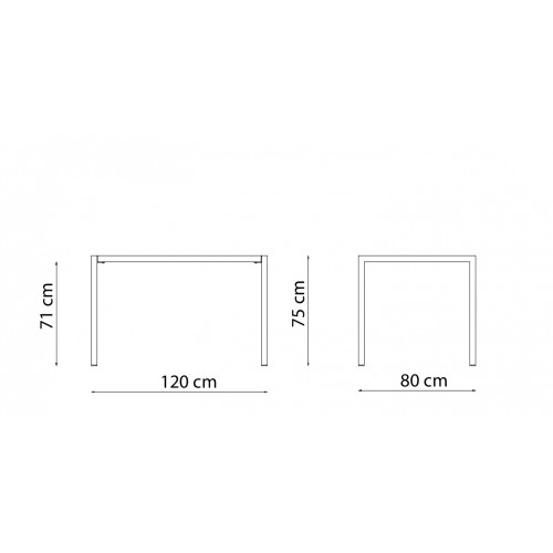 Tavolo da esterno Quatris Vermobil 120x80 in metallo QT12080