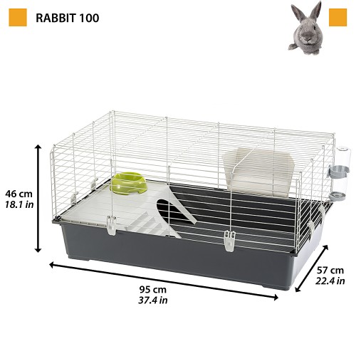 Gabbia per conigli Ferplast Rabbit 100 di colore grigio