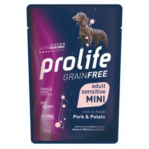 Cibo umido Prolife Sensitive Maiale e patate 100g confezione da 12