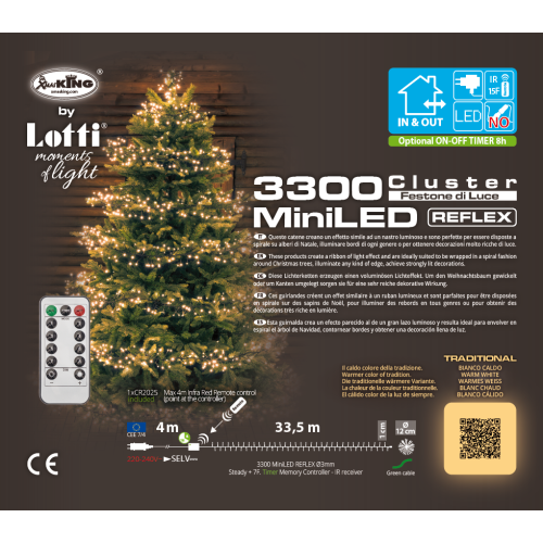 Luci di Natale Lotti Catena Luminosa Cluster 3300 MiniLED