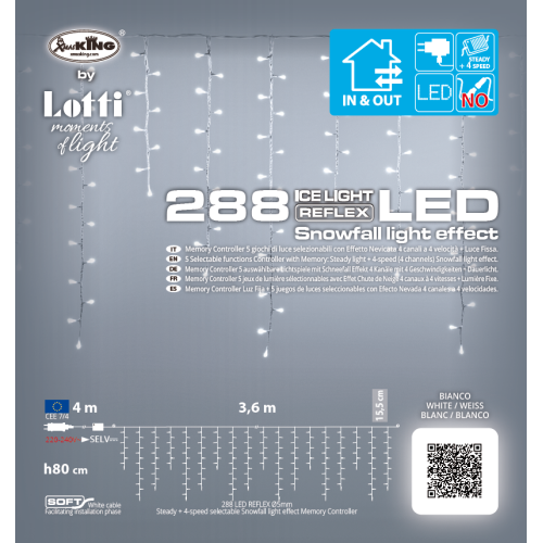 Luci di Natale Lotti Tenda luminosa Snow light 288 LED