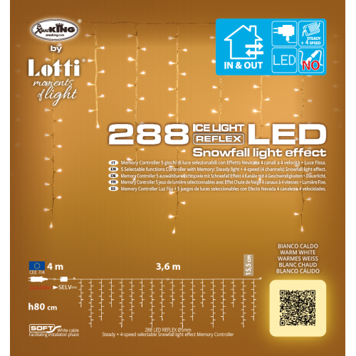 Luci di Natale Lotti Tenda luminosa Snow light 288 LED