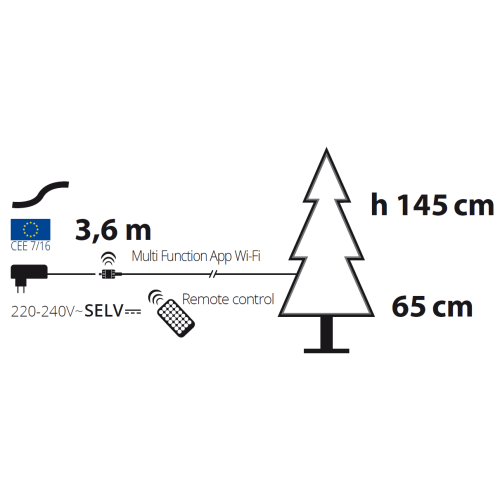 Albero di Natale Sagoma luminosa LED Multicolor Lotti