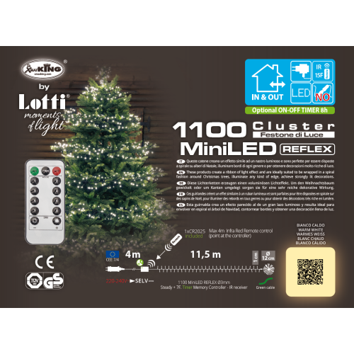 Luci di Natale Lotti Festone Cluster 1100 MiniLED