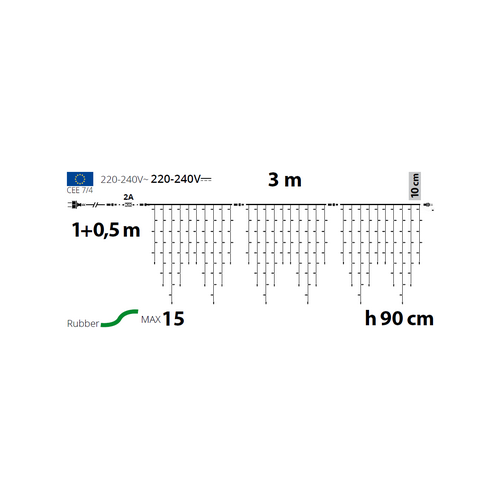 Luci di Natale Lotti 228 MaxiLED Tenda luminosa Bianco caldo