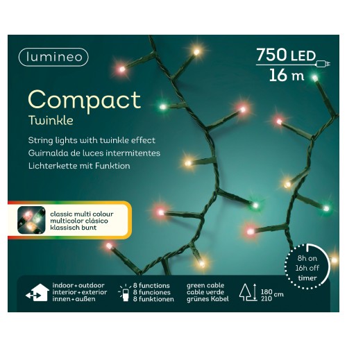 Luci di Natale Kaemingk 750 led Multicolor Classico