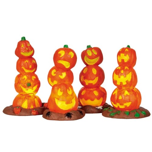 Lemax Halloween Zucche luminose Set 4 pezzi