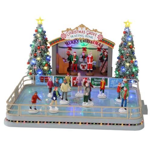 Lemax Christmas Grove Skating Rink Villaggio di Natale