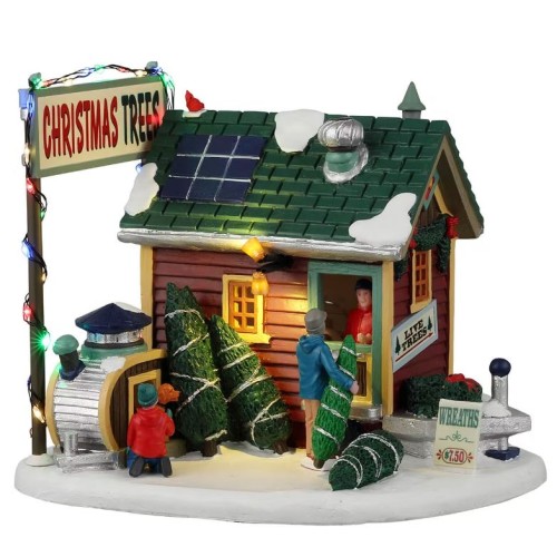 Lemax Natale Tiny House Tree Lot