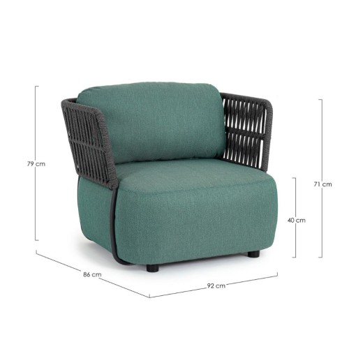 Poltrona con cuscini Palmer Bizzotto 063508