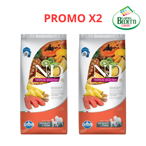 Crocchette per cani Farmina N&D Tropical salmone e frutti tropicali Adult Medium Maxi 10 Kg PRMOX2